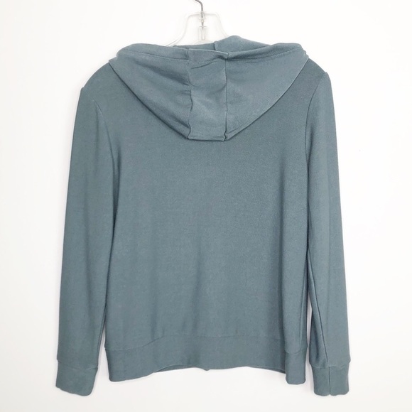 𝅺Chaser Teal white striped zip front hoodie - Picture 2 of 8